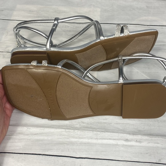 Marc Fisher Silver Rhinestone Strappy Sandals Sz 8M NWOT - Picture 7 of 10